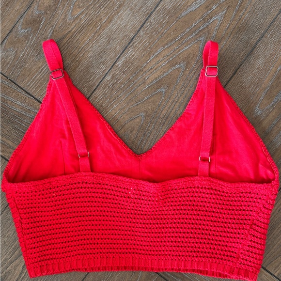 NWOT Hollister Bright Red Knit Top - Picture 2 of 11